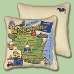 Wisconsin State Tapestry Throw Pillow