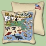 Massechusetts State Tapestry Throw Pillow