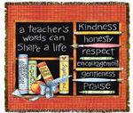 A Teacher's Words Tapestry Throw