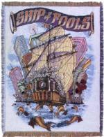 Liquid Blue Ships of Fool Tapestry Throw