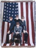 The Beatles With Flag Tapestry Throw
