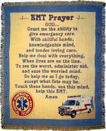 EMT Emergency Medical Technician Prayer Tapestry Throw Blanket