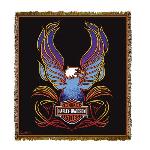 Harley Davidson ® Neon Eagle Tapestry Throw