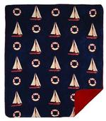 NEW Denali Atlantic Blue Sailboats Microplush ® Blanket