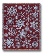 Christmas Snowflake Red Tapestry Throw