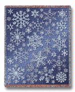 Christmas Snowflake Blue Tapestry Throw