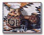 Kokopelli Pot Tapestry Throw