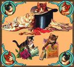 Victorian Cats Tapestry Throw 