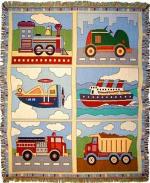 Planes, Trains and Automobiles Tapestry Throw