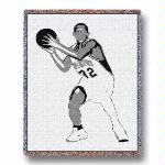 Silhouette Basketball Throw Blanket