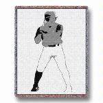 Silhouette Baseball Throw Blanket