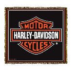 Harley Davidson ® Orange Logo Tapestry Throw
