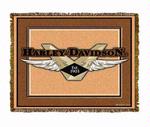 Harley Davidson ® Vintage Patch Tapestry Throw