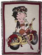 Biker Betty Boop Tapestry Throw