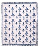  SALE 1 IN STOCK Royal Fleur De Lis Cobalt Blue Throw Blanket