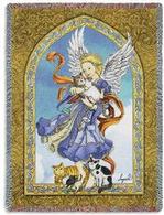 Guardian of the Cat Tapestry Throw