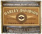 Harley Davidson ® Blue Jeans Tapestry Throw Blanket