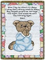 Now I Lay Me Down - Little Boy Bear TapestryThrow