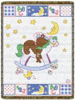 Rocking Horse Baby Bear TapestryThrow
