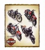 Harley Davidson ® Vintage Bikes Tapestry Throw Blanket