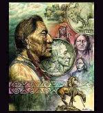 Native American Five Cent Piece Tapestry Throw