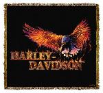 Harley Davidson ® Flame Eagle Tapestry Throw