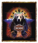  SALE Harley Davidson ® Bear Paw Tapestry Throw 