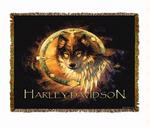 Harley Davidson ® Wolf Eagle Spirit Tapestry Throw