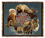 Native American Animal Spirit Tapestry Throw