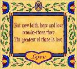 But Now Faith, Hope & Love Tapestry throw