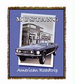Ford Mustang American Roadtrip Tapestry Throw