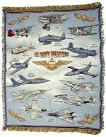 U.S. Navy Fighter Planes Tapestry Throw