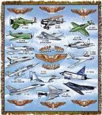 USAAC and USAF Fighter Planes Tapestry Throw