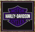  NEW Harley Davidson ® Blue Logo Tapestry Throw