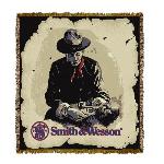Smith & Wesson Poster Gun Tapestry Throw