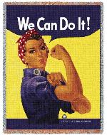 Rosie The Riveter Tapestry Throw