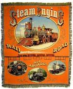 Steam Engine Train Tapestry Throw