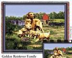 Golden Retriever Family Tapestry Throw