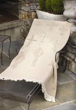 NEW Natural Crosses Woven Throw Blanket