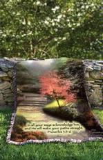 Afternoon Light Dogwood with Verse Tapestry Throw
