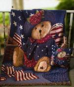 Boyds Bear Americana Tapestry Throw