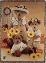 Boyds Bear Black Eyed Susan Tapestry Throw