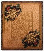  SALE 1 IN STOCK Christmas Bows of Gold Tapestry Throw