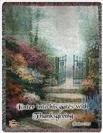  NEW The Garden of Promise, Psalm 100:4 Tapestry Throw
