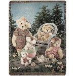 Boyds Bear Tea Party Tapestry Throw