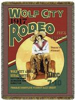 Wolf City Rodeo Tapestry Throw
