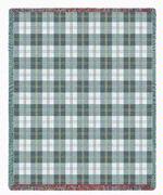 Soft Grey Plaid Tapestry Throw