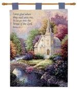 Church in the Country Psalm 122:1 Tapestry Wall Hanging