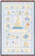 Its A Boy Tapestry Throw