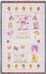 Its A Girl Tapestry Throw